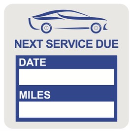 2x2 inch 42 PCS "Next Service Due" Static Cling Labels Easy Remove Oil Change Stickers - Static Cling Windshield Labels Blue Color