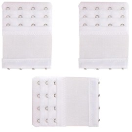 citystores® 3 Pack White 4-Hook Bra Extender | Adjustable Bra Strap Extension | Soft, Comfortable, and Elastic | Perfect for Maternity, Weight Changes, and Everyday Comfort