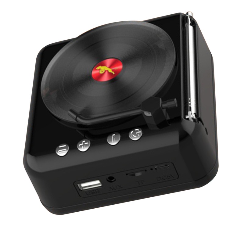 Vinyl Record Bluetooth Speaker Innovative Mini FM Radio HiFi Stereo