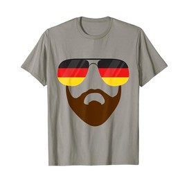 German Sunglasses & Beard T-shirt Germany Flag Gift Top Tee