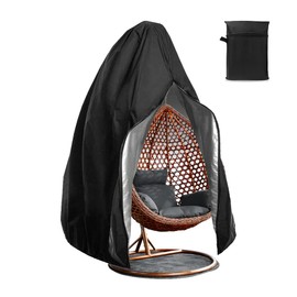 TaTasay Patio Hanging Egg Chair Cover 420D Oxford Fabric Swing Chair Dust Cover Winter Outdoor Rain Snow Protector Universal with Zipper, 75 x 45 inch
