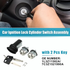 Motoforti Ignition Lock Cylinder Switch Assembly Fits Ford F-150 1997-2003 for Ford F-250 1997-2007 No.1L3Z11582A/7C3Z1521990A - Pack of 7