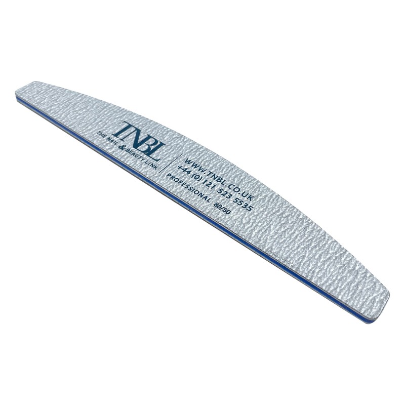 TNBL Nail File Professional Quality (80/80 Grit Half Moon Zebra)