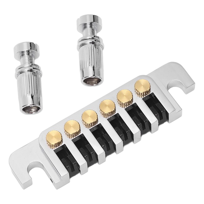 Guitar Bridge Tailpiece Reversible Wrap Around Saddle Bridge Stop Tailpiece