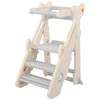 Dollate Foldable Adjustable Toddler Step Stool with Safety Rail, Anti-Slip