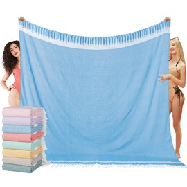 Oversized Turkish Beach Towel Blanket XXL Cotton Sandproof Towels Boho Woven Extra Large Big Sand Free Giant Throw Thick Blankets Huge Quilt XL Picnic Camping Necessities Cloud For Adult Gifts