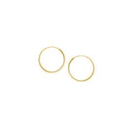 My Gold Women's / Girls' Creole Earrings Real Yellow Gold 333/585 Gold (8/14 Carat) Small Diameter 13 mm Gold Earrings Sunset Shiny, Yellow Gold, No Gemstone