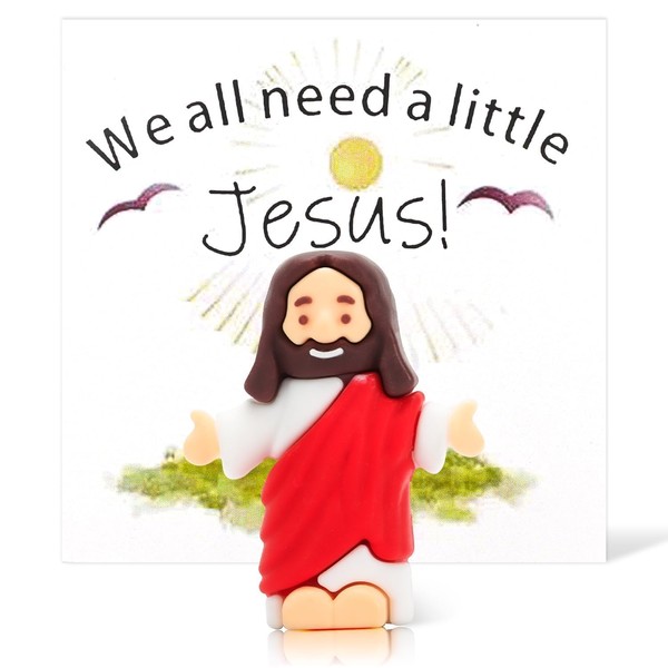 KAZIPA Mini Jesus Figures with Greeting Card, Pocket Figures, Easter