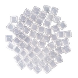 60 Pcs Reuable Ice Cubes White Clear Plastic Ice Cube to Keep Our drinks such as Lemon Wine Water Cool Longer Pretty for Party Wedding Filled With Pure Water