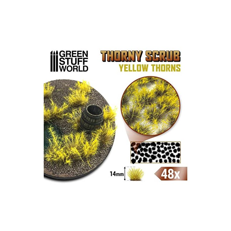 Green Stuff World Thorny Scrubs 14 mm - Yellow Thorns