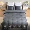 Cosmoluxe Matte Satin Silky Queen Comforter Set Dark Grey, 3
