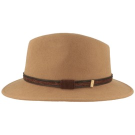 Outdoor Hat 100% Wool Woollen Hat – Felt Hat | Trekking Waterproof & Folding with Leather Fitting, for Men & Women in Different Colours - 57 camel