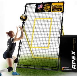 Apex Sports Adjustable Volleyball Rebounder Net 7x4 ft – Bounce Back Training Equipment with Angle Customization for Practicing Volleying, Bumping, Spiking – Durable & Portable with Travel Bag