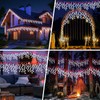 Retisee 65ft Red White Solar Wedding Icicle Light for Outdoor