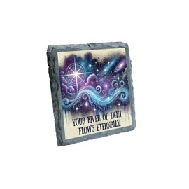 River of Light Coaster - Inspirational Cosmic Design with Spiritual Quote (slco-kf25-2757)