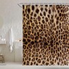 Brown Leopard Shower Curtain Cheetah Animal Print Blackout Polyester Machine