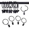 Ginbel Direct 24 Pack 2 Inches Curtain Rings with Clips,