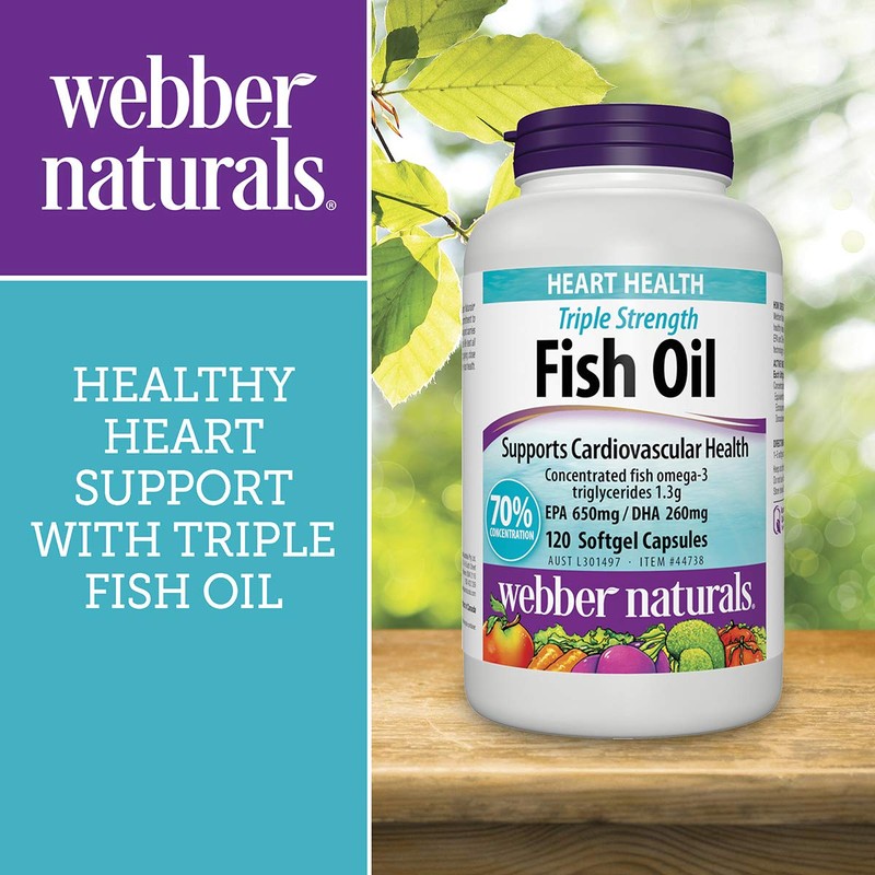 Webber Naturals Triple Strength Fish Oil 120 softgel Capsules