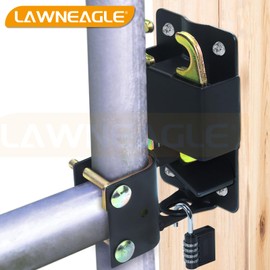 LAWNEAGLE 2 Pack S16100700 Small Black Two Way Lockable Gate Latch (3"x5") for Metal Gates with 1-1/4" to 1-1/2" Diameter Tubes Replaces S16100700 Farm Gate Latch, with 4-Digit Combination Lock