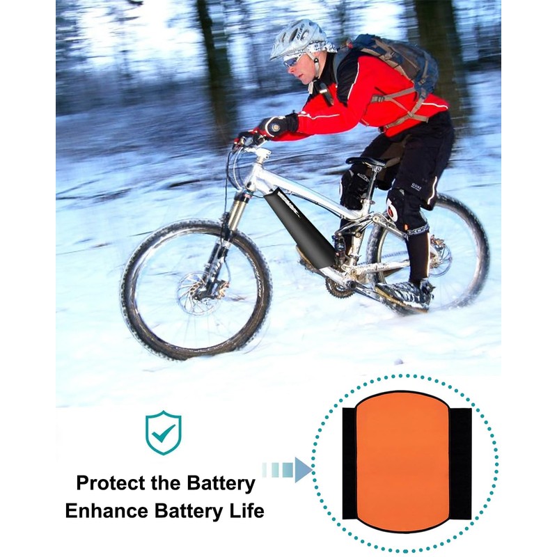 CBHCARCAR EBike Battery Cover, (11.8-15.8in circumference) Reflective Battery Protective E-Bike