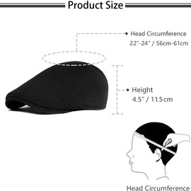 Flat Cap, Flat Caps for Men UK, Hats for Men UK, Peaky Blinders Hat, Black Flat Cap, Hat for Men Accesories, for Golf, Fishing, Shooting, Walking, and Hunting