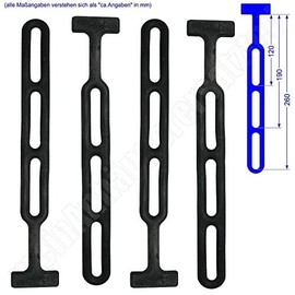 meinAnhängerersatzteil 4 x Rubber Tensioner Straps for Car Trailer Tarpaulin Trailer Covers Black 260 mm