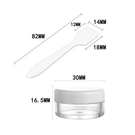Empty Sample Pots, 4 Pcs Cosmetic Jars, Travel Cosmetic Container, Round Mini Portable for Creams Storage or Toiletries Leakproof Sample(white,With 2 scrapers）
