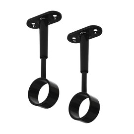 Gedotec Tubi Wardrobe Rail Bearing for Ceiling Mounting, Pack of 2, Cabinet Rail Centre Carrier, Black, for Wardrobe Rails, Round, Clothes Rail Attachment D: 25 mm, Ceiling Rail Holder,