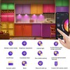 4 PCS Aluminum Round WiFi RGB Under Cabinet Lights Kit,Work