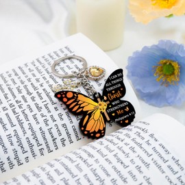 SUDIKUB Christian Keychain Inspirational Christian Gifts for Women Teen Girl Best Friend Mom Encouragement Spiritual Religious Bible Gifts for Womens