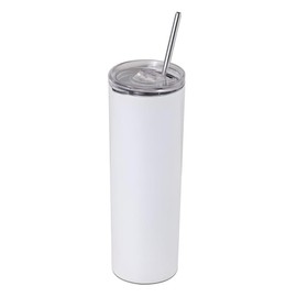 20oz Custom Skinny Tumblers with Lid and Straw - Stainless Steel Insulated Tumblers for Cold & Hot Drinks - Slim Travel Tumbler for Men and Women