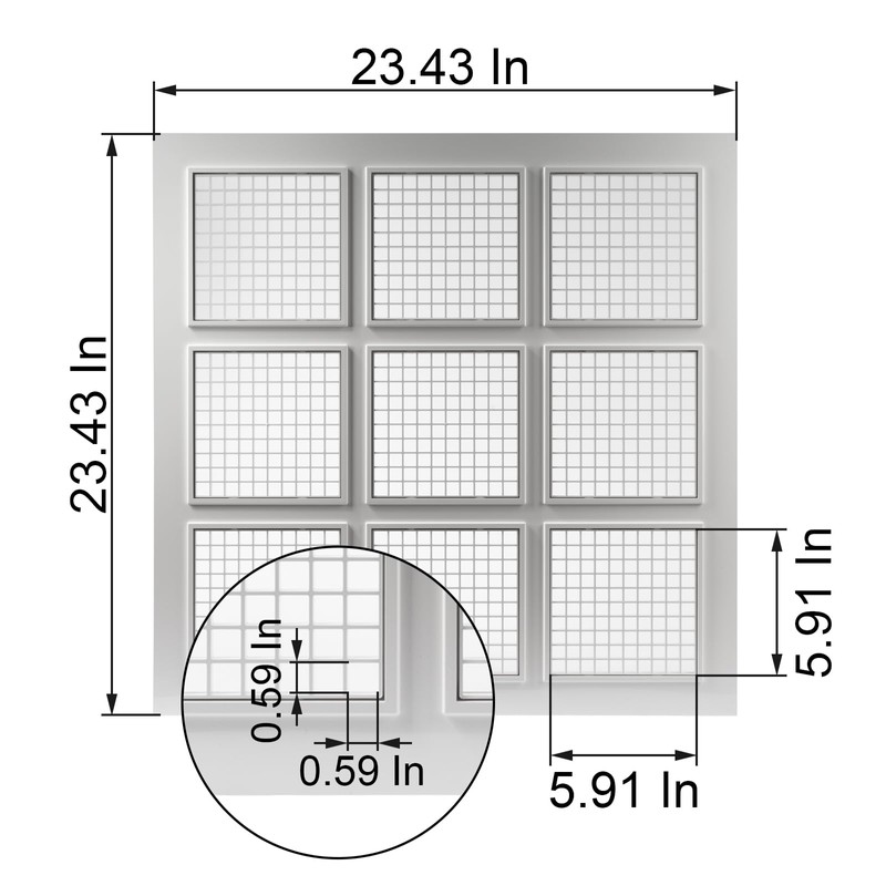 Vent Systems 2' x 2' ft Plastic Suspended Ceiling Plate