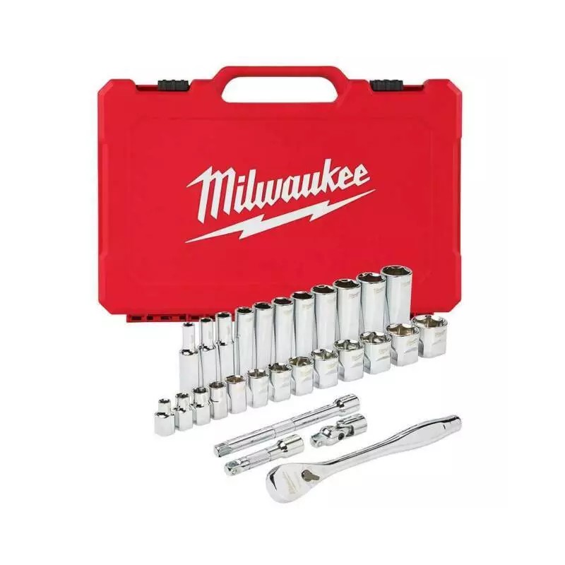 Milwaukee 48-22-9408 3/8" Drive 28pc Ratchet & Socket Set- SAE
