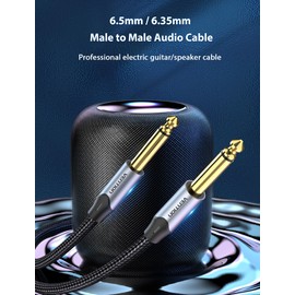 VENTION Guitar Cable Instrument Cable 6.35 mm 1/4 Inch Jack TS Cable 6.35 mm Jack to 6.35 mm Jack for Speakers, Amplifiers, Bass, Mixers - 1.5 m