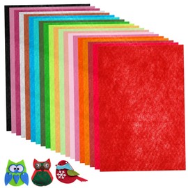 VILLFUL Felt Fabric Sheets 20 Pcs Assorted Felt Squares Nonwoven Crafting Material for Boys and Girls Adults