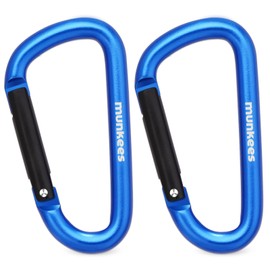 munkees Popular Carabiner Backpack Buckle Keychain Kettle Hanging Buckle Outdoor Accessories (Mini, Navy Blue, Pack of 2)