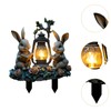Fenteer 2D Flat Easter Bunnies with Basket Scene Garden Stake