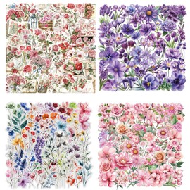 Transparent Flower Stickers 200Pcs for Kids Clear Wildflower Stickers for Water Bottles Scrapbooking Card Making Crafts Laptop