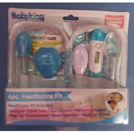 Babyking Bbayking Baby 6 Piece Healthcare Kit.  Includes Case Blue   #BK1000  Boys  NEW