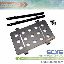 Club 5 Racing Scale Rear Side Window Bracket /Accessory Mount for Axial SCX6 Jeep JLU Wrangler