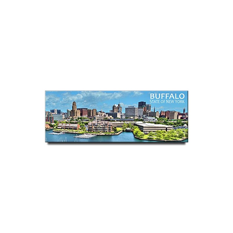 Buffalo Panoramic Fridge Magnet Niagara New York State Travel Souvenir