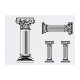 4 x 'Arabesque Roman Pillar ' Temporary Tattoos - Water Resistant, Skin-Safe, Non-Toxic Transfers, Mixed Sizes (TO00083026)