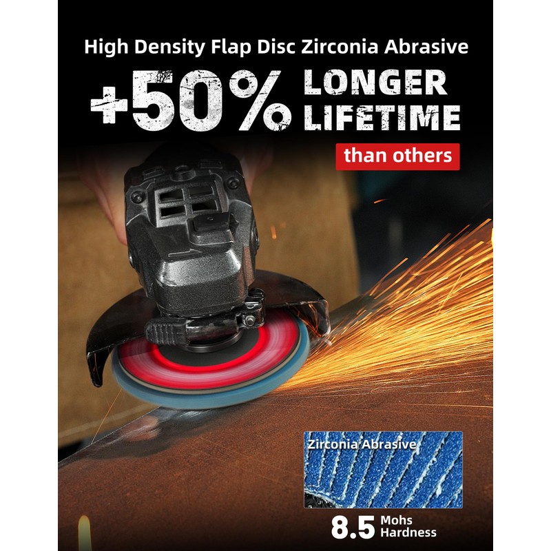 EZARC 12 Pack 120 Grit Flap Discs 4 1/2 for