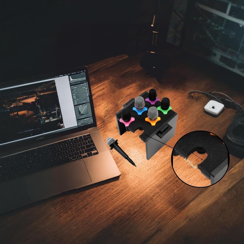 Multi Microphone Holder Holds Up To 6 Wired Or Wireless