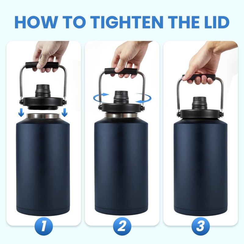 Alathote 128oz Large Insulated Water Jug - One Gallon Double