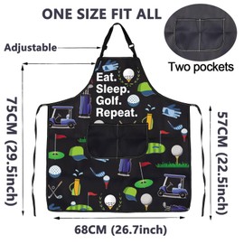 ENSIANTH Funny Golf Apron for Women Men with Pocket Eat Sleep Golf Repeat Cooking Kitchen Apron Golf Lover Gift for Golfer Apron (golf apron)