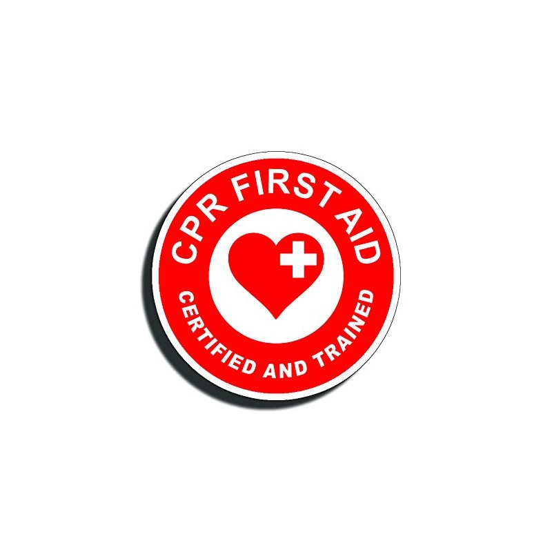 CPR First Aid Trained Sticker Vinyl Safe Safety Decal Emergency