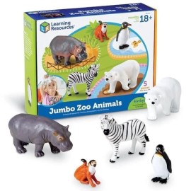 Learning Resources Jumbo Multi Color Zoo Animal Toy Set for Kids Educational Animal Figures