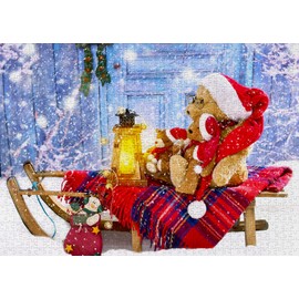 ENJOY-1269 - Teddy Bears with Santa Hats, Puzzle, 1000 Pieces