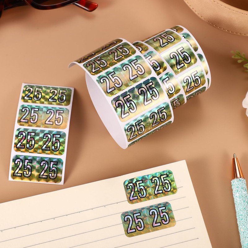 500pcs 2025 Year Stickers, 1.49x0.74 Inch File Folder Year Labels